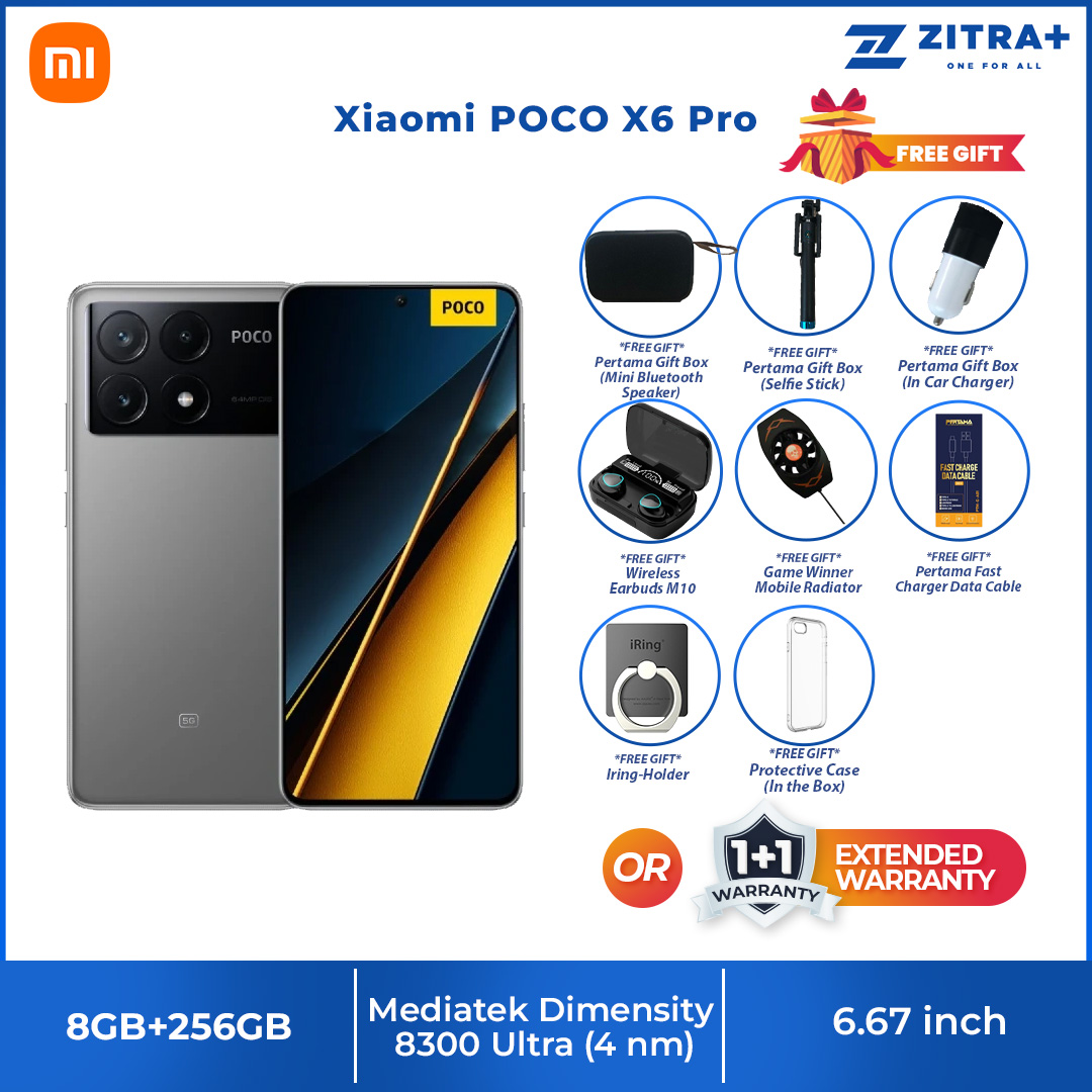 Xiaomi POCO X6 Pro | 8GB+256GB / 12GB+ 512GB | Flagship MediaTek Dimensity 8300-Ultra | CrystalRes 120Hz FIow AMOLED | 64MP Triple Camera with OIS | Smartphone with 1 Year Warranty