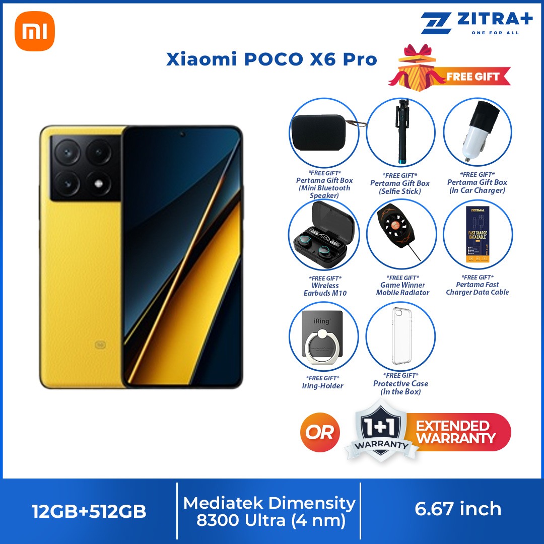 Xiaomi POCO X6 Pro | 8GB+256GB / 12GB+ 512GB | Flagship MediaTek Dimensity 8300-Ultra | CrystalRes 120Hz FIow AMOLED | 64MP Triple Camera with OIS | Smartphone with 1 Year Warranty