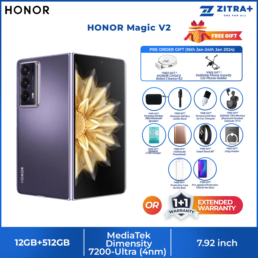 HONOR Magic V2 | 16GB+512GB | Ultra Wide Camera | Foldable OLED up to 120 Hz | 66W Super Charge | Snapdragon 8 Gen 2  5G Processor | Smartphone with 1 Year Warranty