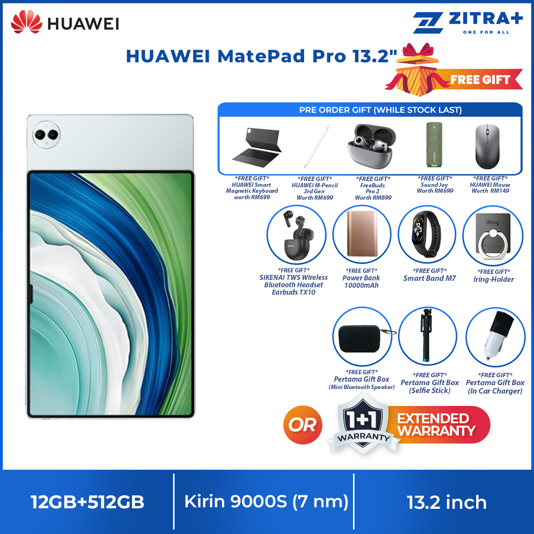 HUAWEI MatePad Pro 13.2" 12GB+256GB / 12GB+512GB | Flexible OLED Display | Ultimate Audiovisual Experience | Pro-level Productivity | Tablet with 1 Year Warranty