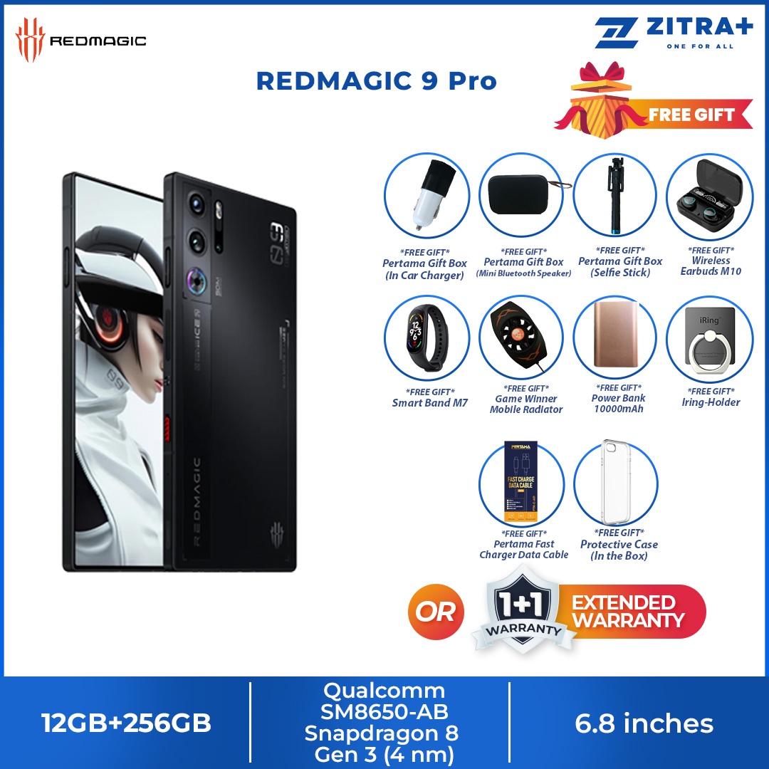 REDMAGIC 9 Pro | 12GB+256GB / 16GB+512GB | 6.8" AMOLED Display | 56 Hours of Power | Qualcomm® Snapdragon™ 8 Gen 3 | Smartphone with 1 Year Warranty