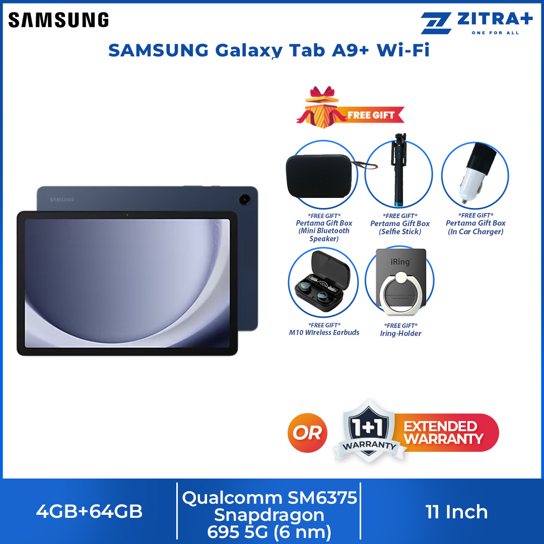 SAMSUNG Galaxy Tab A9+ Wi-Fi 4GB+64GB | 11.0 Display | 8MP Main Camera | 7040mAh Battery | Multi-Tasking | Dolby Atmos | Tablet with 1 Year Warranty