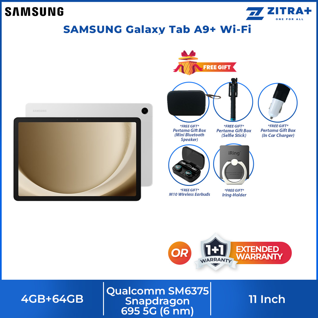 SAMSUNG Galaxy Tab A9+ Wi-Fi 4GB+64GB | 11.0 Display | 8MP Main Camera | 7040mAh Battery | Multi-Tasking | Dolby Atmos | Tablet with 1 Year Warranty