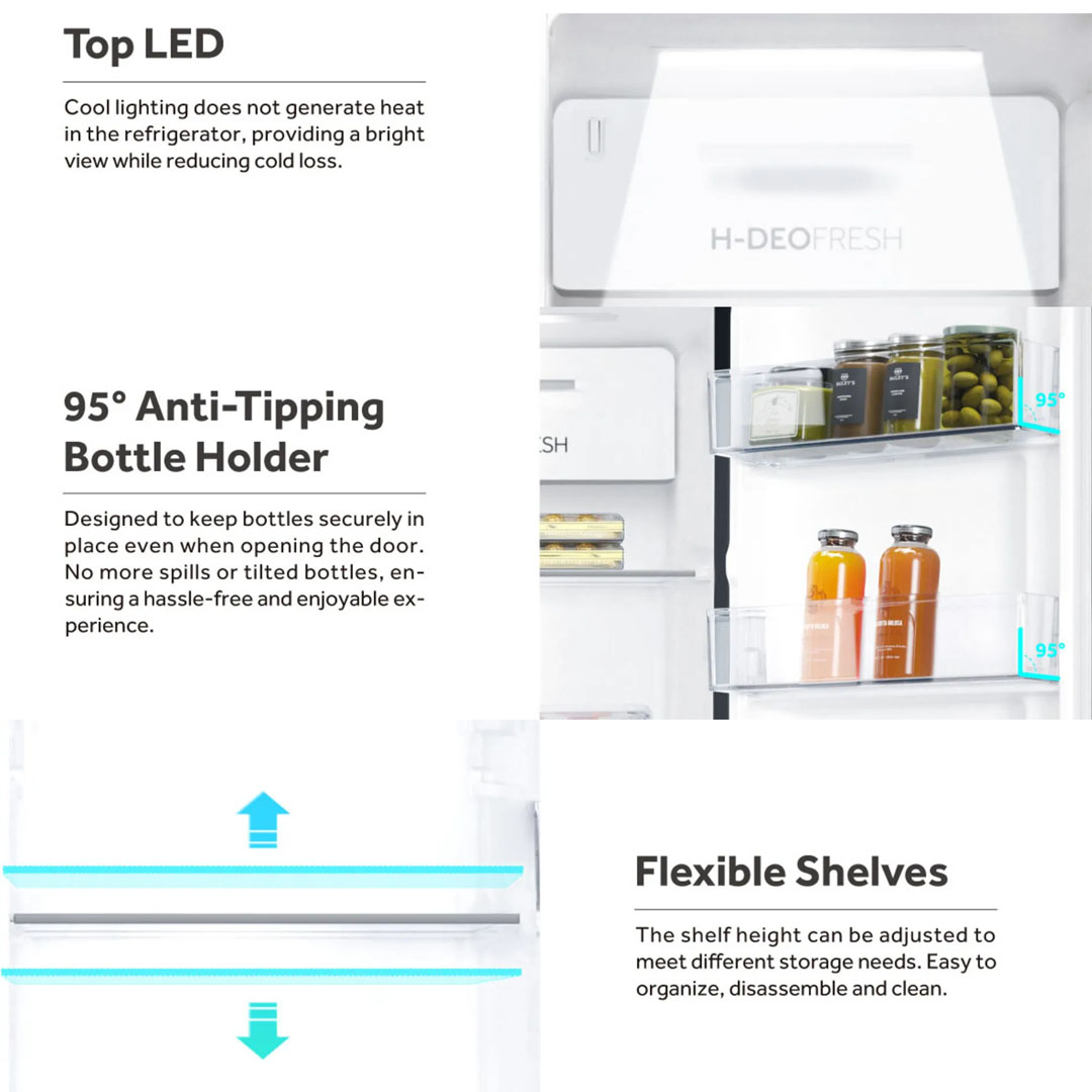 HAIER 630L Side-by-Side Twin Inverter Refrigerator HRF-689SI(GE) | Anti-Bacterial Door | H-DEO Fresh | CS Plus | Refrigerator with 2 Year Warranty