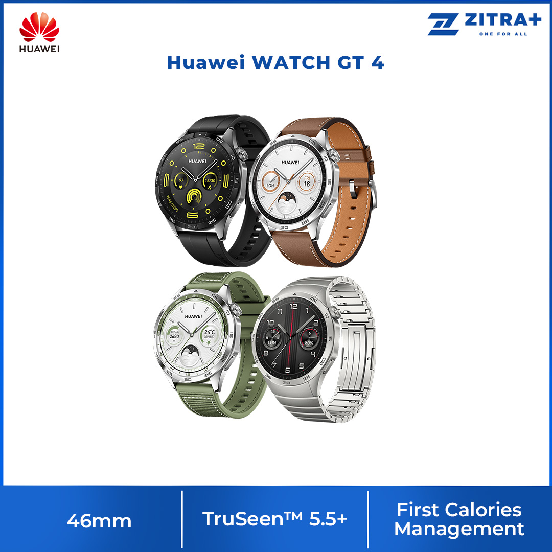 (Pre-Order till 13.10.2023) Huawei WATCH GT 4 | 46mm | 1.43 AMOLED Color Screen | 100+ Workout Modes | Heart Rate Monitor | Broadly Compatible | NFC | Smart Watch with 1 Year Warranty 