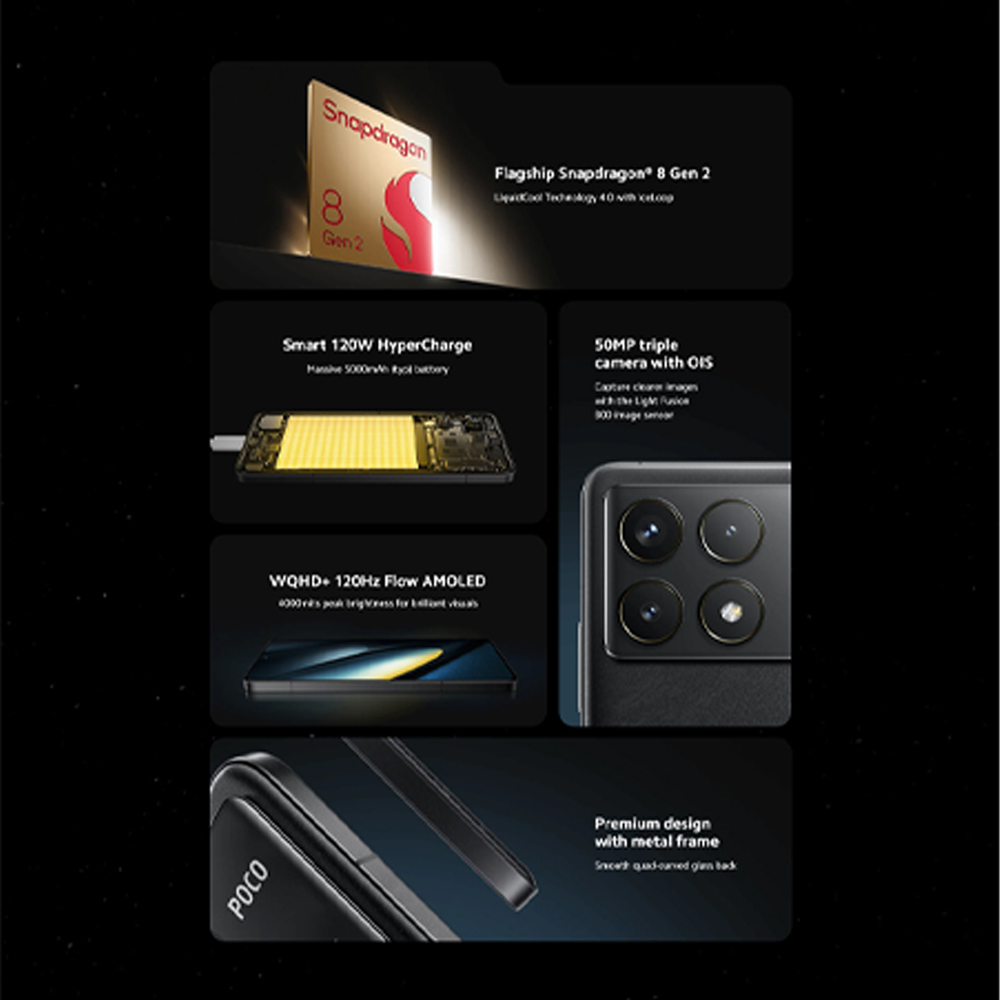 Xiaomi POCO F6 Pro 12GB+256GB / 12GB+512GB / 16GB+1TB | 120W HyperCharge | 50MP Triple Camera with OIS | WQHD+ 120Hz Flow AMOLED | 1  Year General Warranty