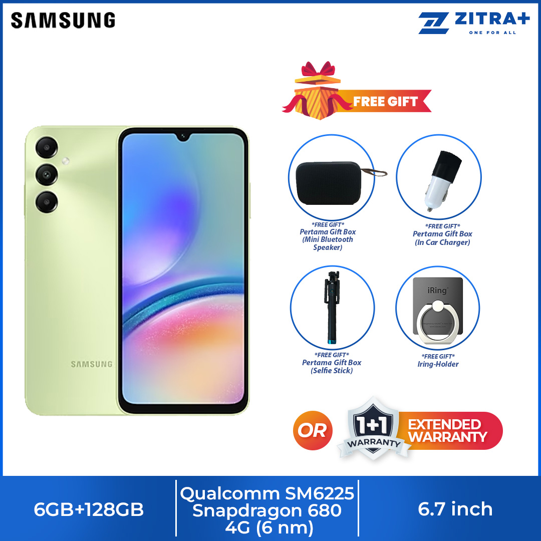 SAMSUNG Galaxy A05s 6GB+128GB | 6.7" FHD+ Display | 50MP Camera | 5,000mAh(typical) Battery | Octa Core Processor | Smartphone with 1 Year Warranty