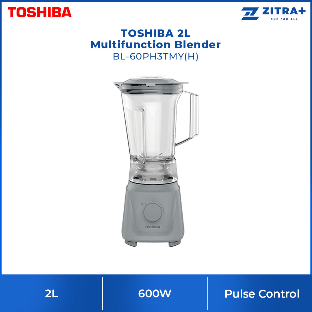 TOSHIBA 2L Multifunction Blender BL-60PH3TMY(H) | Real Smooth Power | Instant Grinding | Powerful Motor : 600W | Blender with 1 Year Warranty