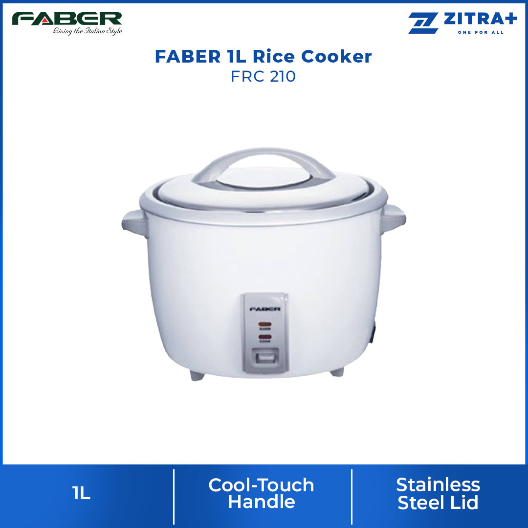 FABER 1.0L/1.8L/2.8L Rice Cooker FRC 210/FRC 218/FRC228 | Cool-Touch Handle | Stainless Steel Lid | Cook & Keep Warm modes | Rice Cooker with 1 Year Warranty