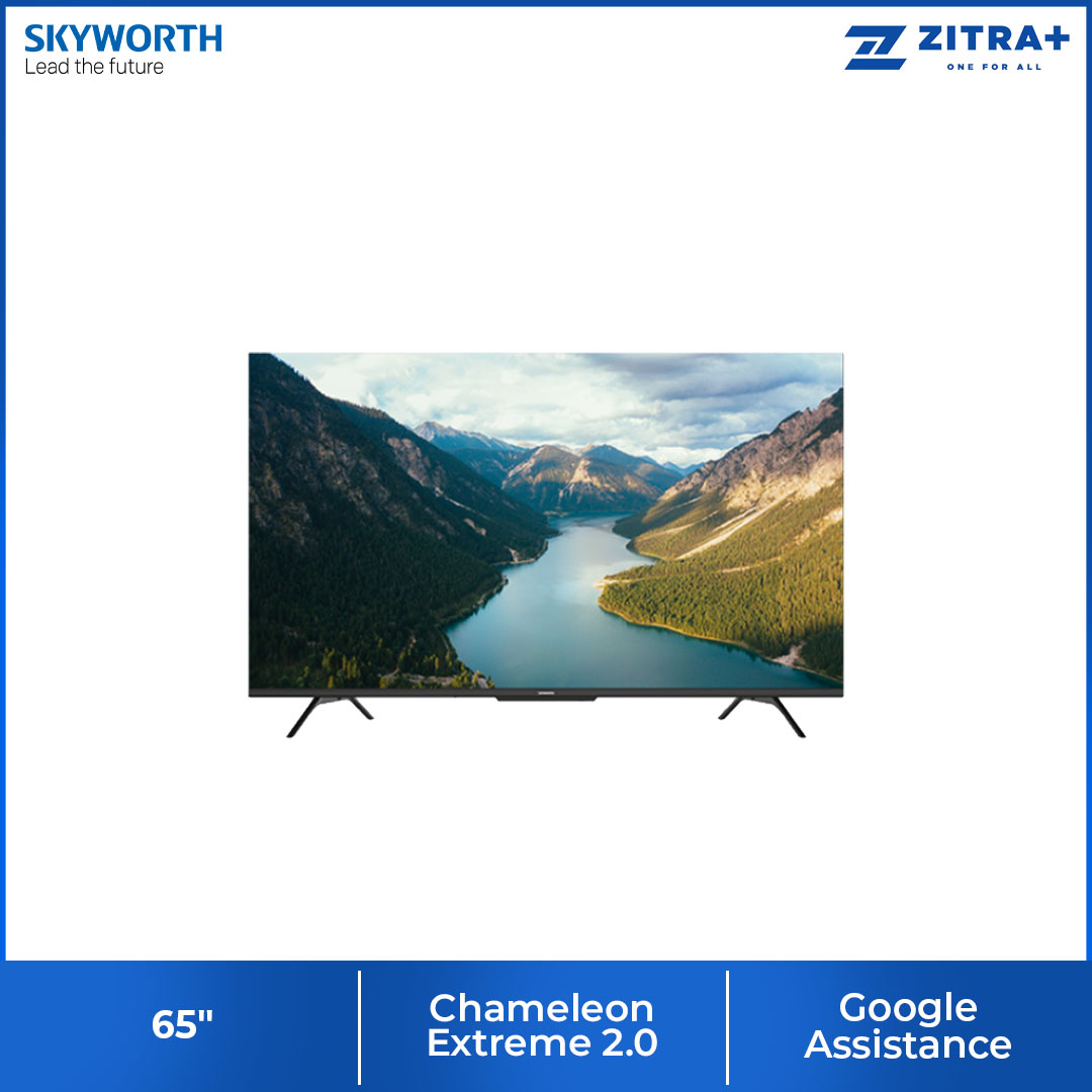 SKYWORTH 43"/50"/55"/65"/70"/75" 4K UHD Google LED TV SUE7600 | HDR10 | USB | HDMI | Google Tv | Dolby Audio | Bluetooth 5.1 | Chameleon Extreme 2.0 | Chromecast Built-In | Smart TV with 2 Year Warranty