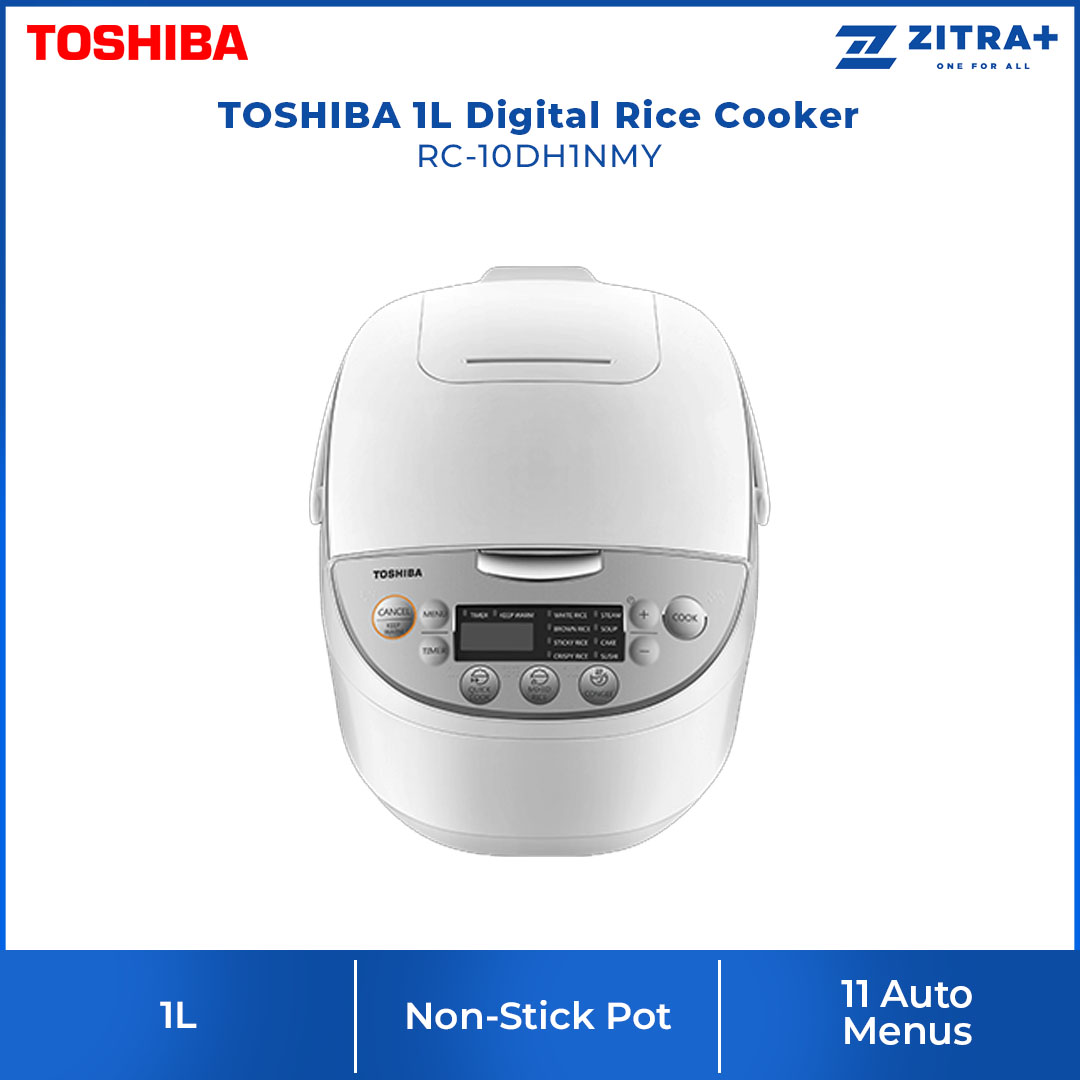 TOSHIBA 1L/1.8L Digital Rice Cooker RC-10DH1NMY/RC-18DH1NMY | 2.2mm Honatsukama Pot | Preset Menus with LED Display | 11-Auto Menu | Rice Cooker with 1 Year Warranty