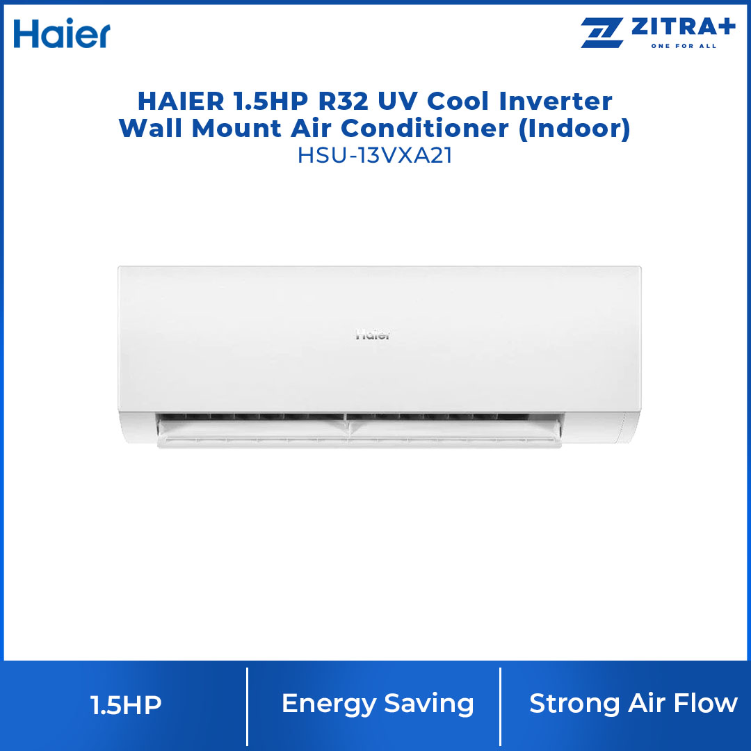HAIER 1HP/1.5HP R32 UV Cool Inverter Wall Mount Air Conditioner HSU-10VXA21 / HSU-13VXA21 | Energy Saving | Smart Clean | Air Conditioner with 3 Year Warranty