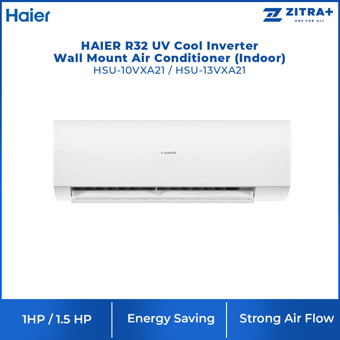 HAIER 1HP/1.5HP R32 UV Cool Inverter Wall Mount Air Conditioner HSU-10VXA21 / HSU-13VXA21 | Energy Saving | Smart Clean | Air Conditioner with 3 Year Warranty