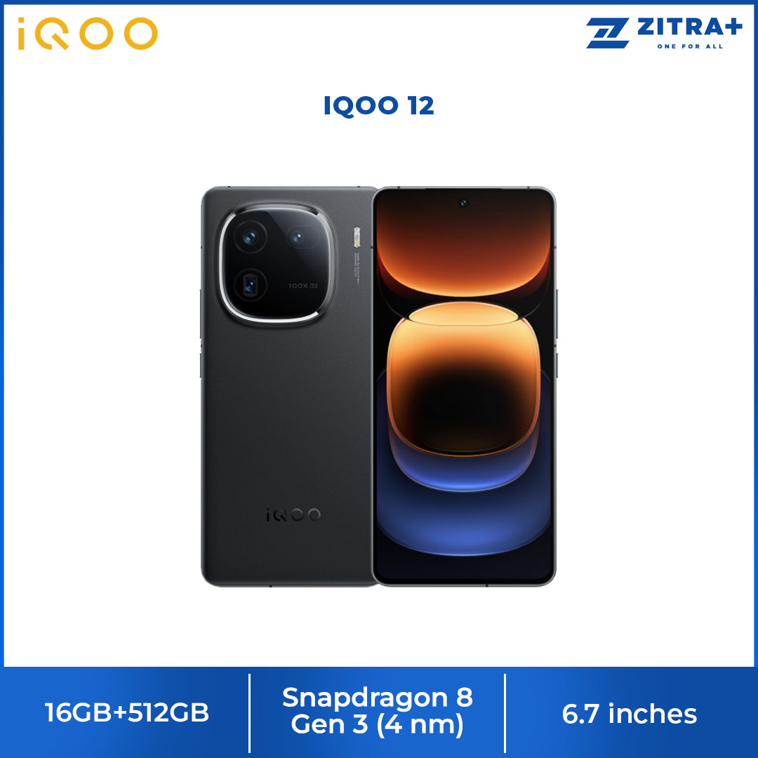 IQOO 12 16GB+512GB | 120W |  6.7 inches with LTPO AMOLED | Android 14 | Fun Touch 14 | Snapdragon 8 Gen 3 (4 nm) | Smartphone with 2 Years Warranty