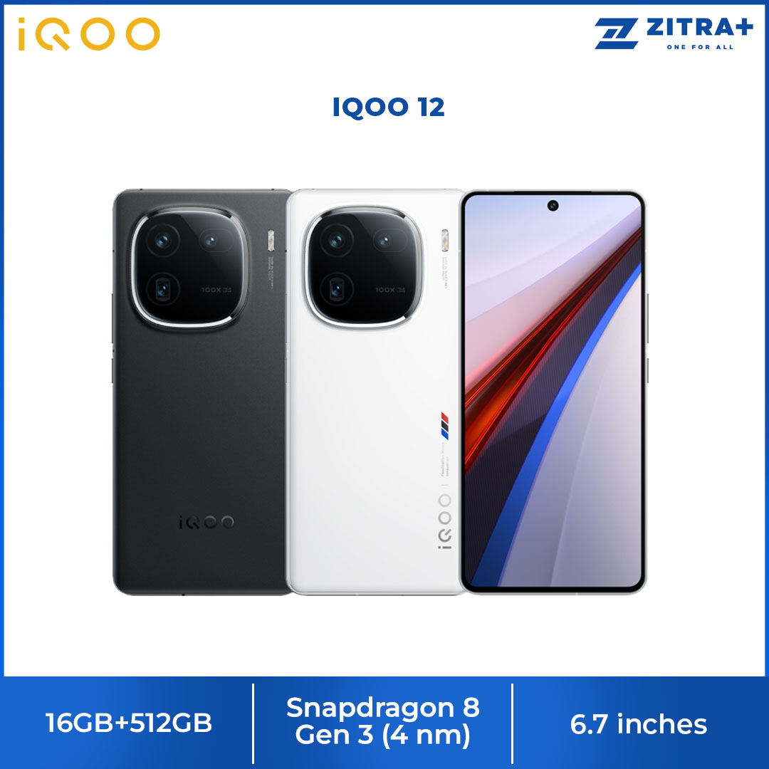 IQOO 12 16GB+512GB | 120W |  6.7 inches with LTPO AMOLED | Android 14 | Fun Touch 14 | Snapdragon 8 Gen 3 (4 nm) | Smartphone with 2 Years Warranty
