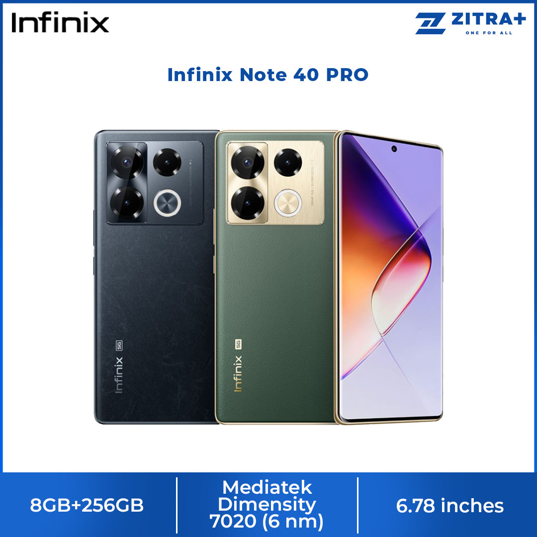 Infinix Note 40 PRO 8GB+256GB | 5000mAh | 45W | Android 14 | XOS 14 | 6.78 inches + AMOLED | Mediatek Dimensity 7020 (6 nm) | Smartphone with 1 Year Warranty