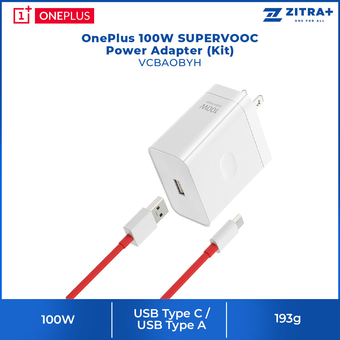 OnePlus 100W SUPERVOOC Power Adapter (Kit) VCBAOBYH | 5000mAh | Fast charge | Innovative circuit design | 11 levels of protection | Power Adapter with 1 Year Warranty