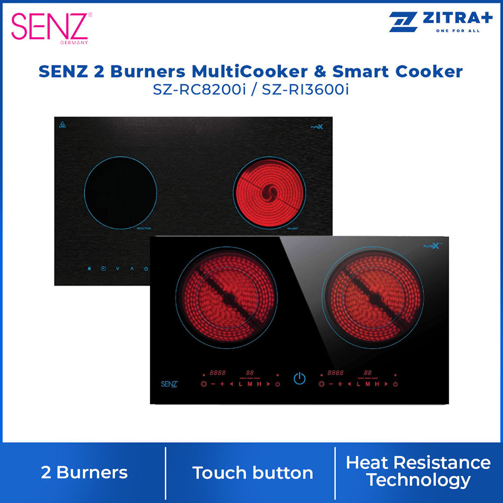 SENZ 2 Burners MultiCooker & SmartCooker  SZ-RC8200i/SZ-RI3600i | Touch Button | LED display | Pre-set heat level | Burners with 1 Year Warranty