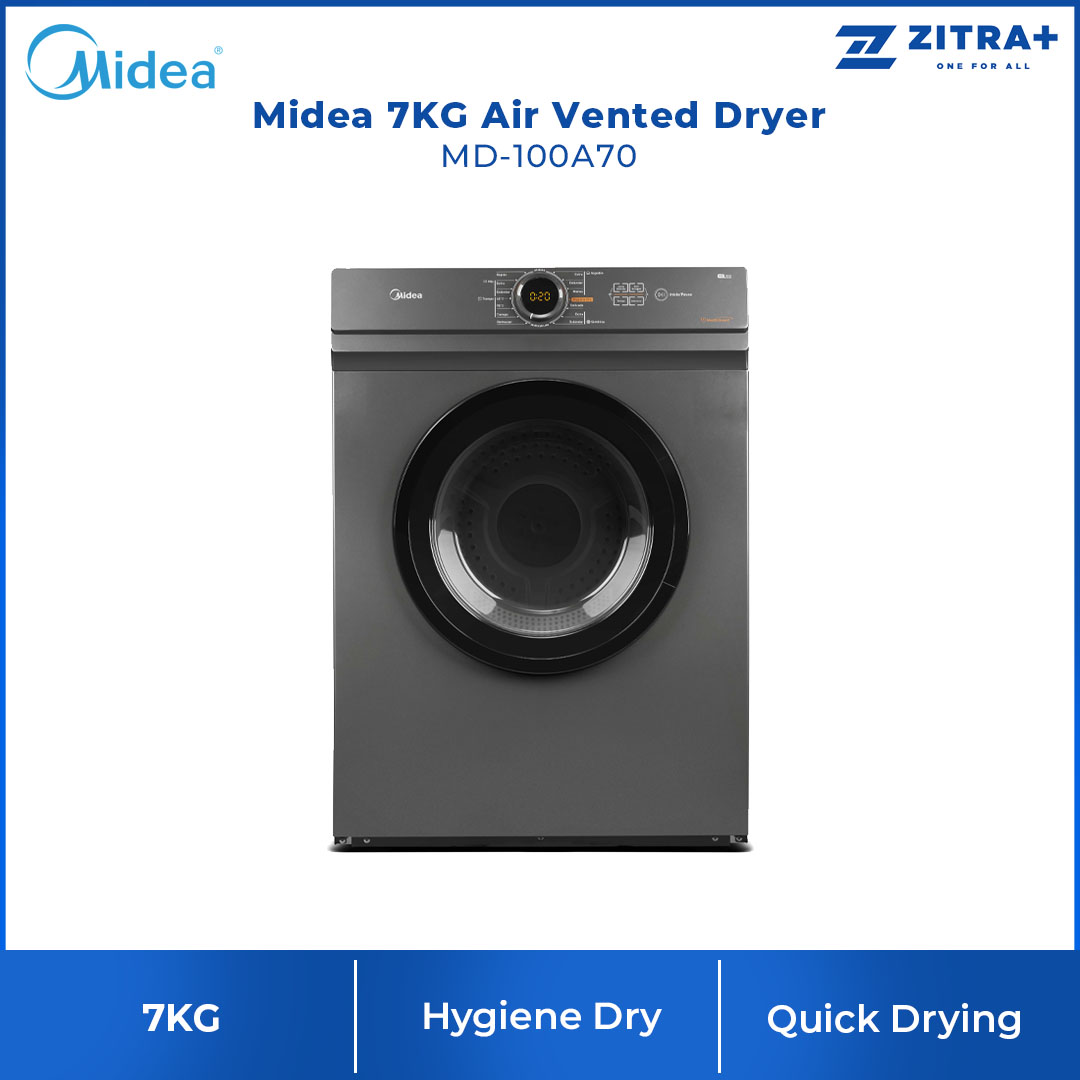 Midea 7KG Front Load Dryer  MD-100A70 | Buzzer | Electronic Control | Button program selection | Dryer with 2 Years Warranty