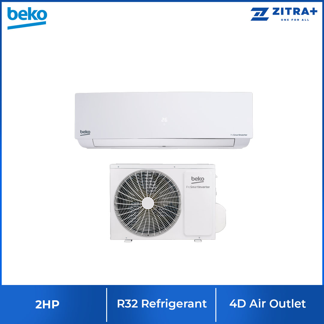 Beko R32 ProSmart Inverter Split Air Conditioner BSVOM 090 / BSVOM 120 / BSVOM 180 | Auto Restart | Dehumidifying | Auto Temperature Control | Sleep Mode | Energy Saving Mode | Jet Cool | Fan Speed 5 | Air Conditioner with 2 Year General Warranty