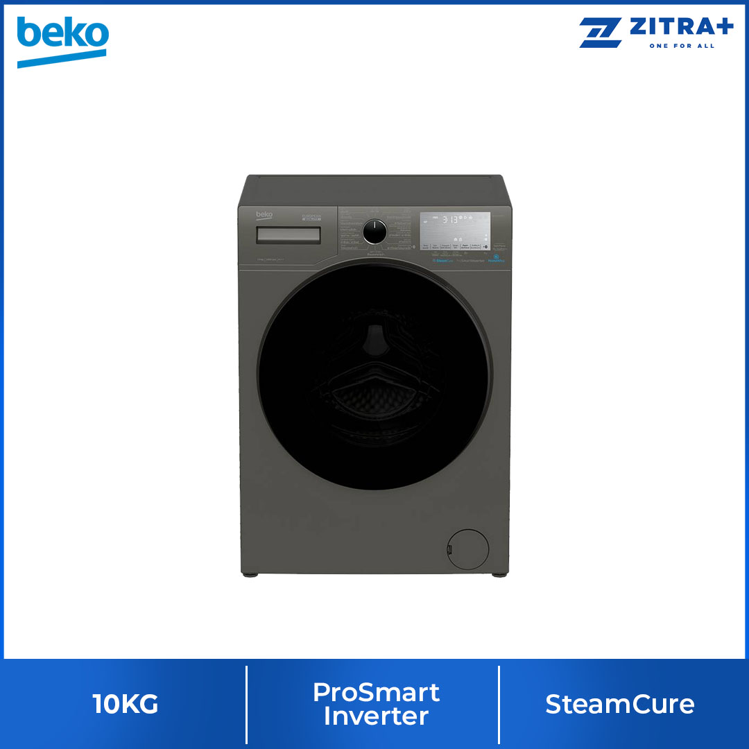 Beko Front Load ProSmart Inverter Washing Machine WCV10749XMST/WCV9749XMST | SteamCure | Fast+ | Child Lock | Overflow Safety | Bluetooth | Washing Machine with 2 Year Warranty