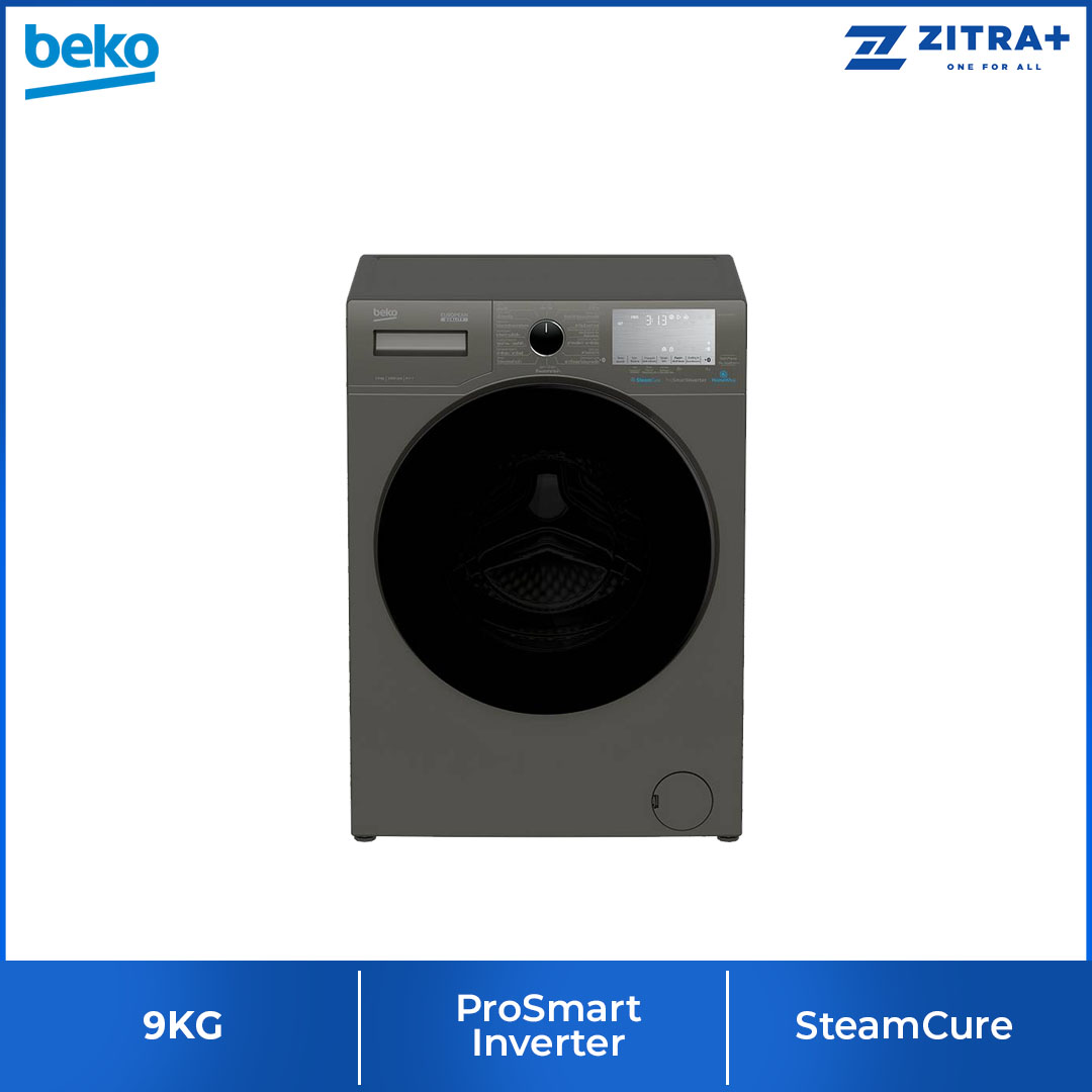 Beko Front Load ProSmart Inverter Washing Machine WCV10749XMST/WCV9749XMST | SteamCure | Fast+ | Child Lock | Overflow Safety | Bluetooth | Washing Machine with 2 Year Warranty