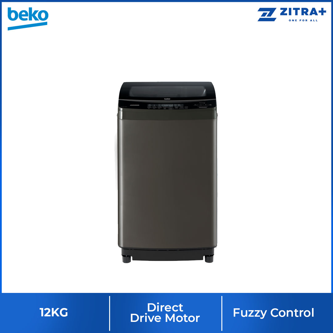 Beko Top Load Washing Machine WTLD120D/WTLD170D | 5 Star WELS Water Rating | Fuzzy Control | Stainless Steel Drum | Aquawave Technology | Glass Top Lid | Washing Machine with 2 Years General Warranty & 12 Years Motor Warranty