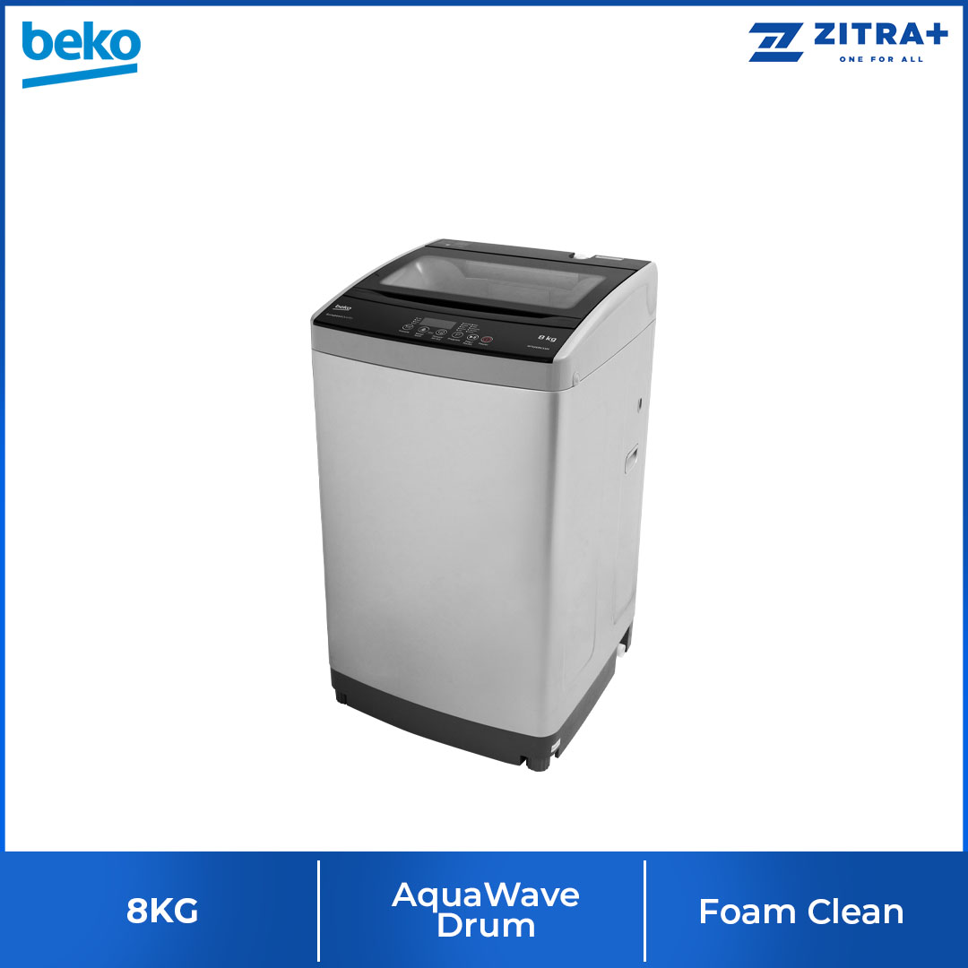 Beko Top Load Non-Inverter Washing Machine WTLJI08C1SM/WTLJI10C1SM | 10 Programmes | Quick Wash | DrumClean | Air-Dry | Fuzzy Control | Child Lock | Washing Machine with 2 Years Warranty