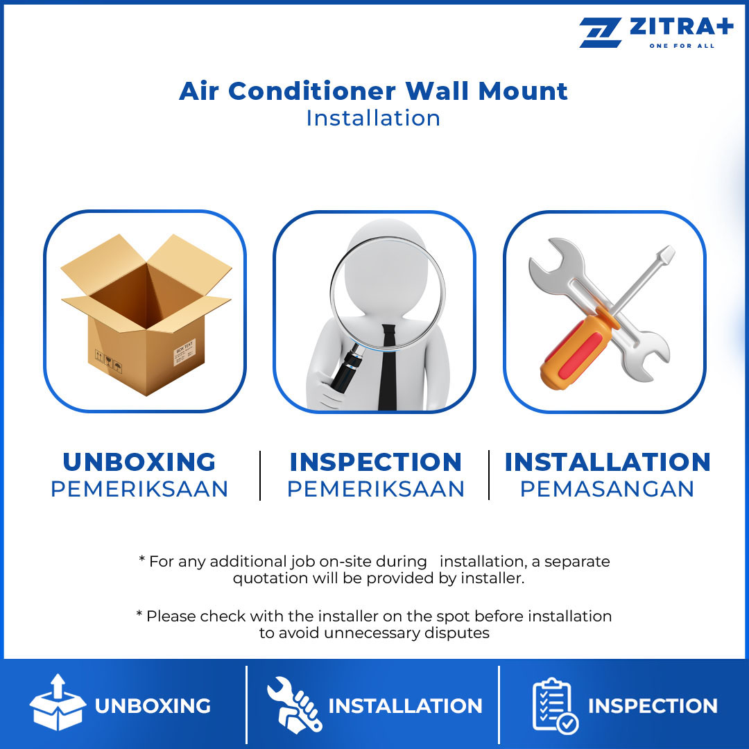 Air Conditioner Wall Mount Installation Service | 1HP / 1.5HP / 2HP / 2.5HP | Wall Mount Installation Only | Free 6ft Piping