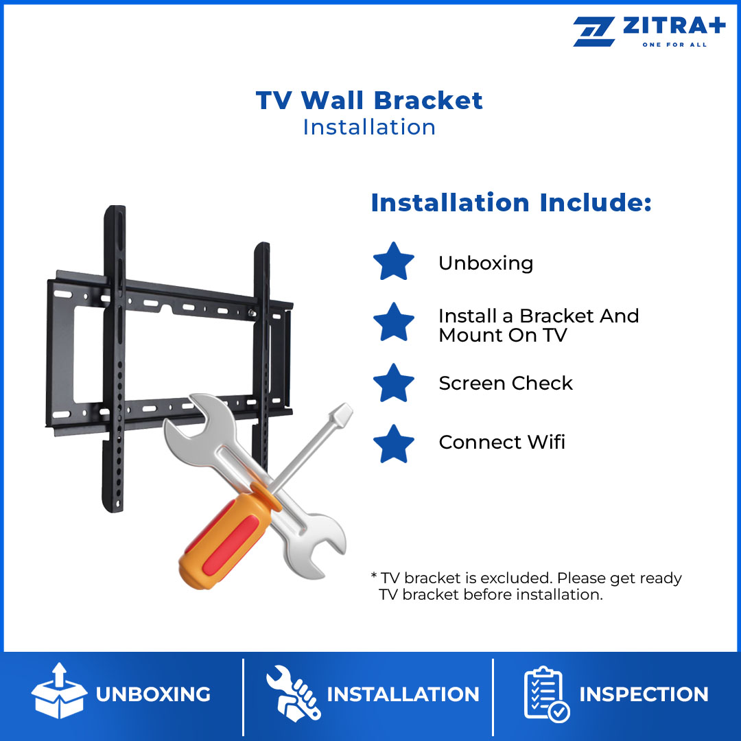 TV Bracket Wall Mount Installation | Unboxing + Inspection + TV Bracket Wall Mount Installation