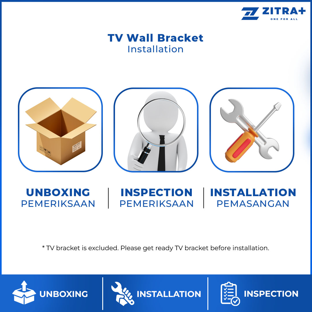 TV Bracket Wall Mount Installation | Unboxing + Inspection + TV Bracket Wall Mount Installation
