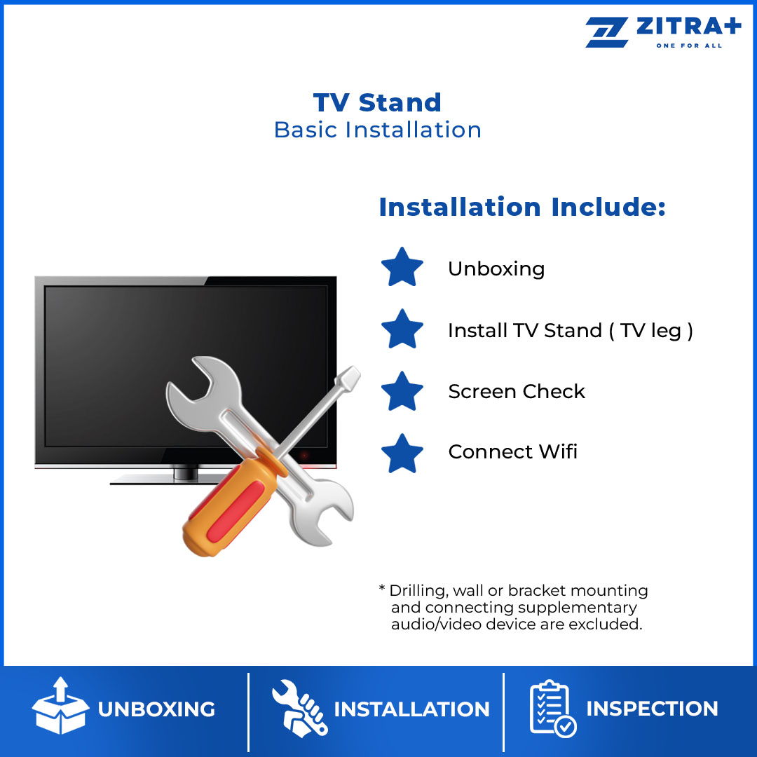 TV Stand Basic Installation | TV 32" - 85" | Unboxing + Inspection + TV Stand/Leg Installation