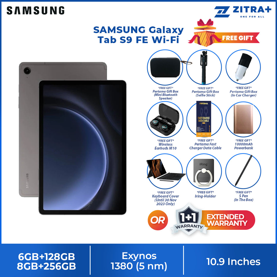 SAMSUNG Galaxy Tab S9 FE Wi-Fi | 6GB+128GB/8GB+256GB | 10.9" Display | 8000mAh Battery | 8MP Main Camera | One UI 5.1 | Tablet with 1 Year Warranty