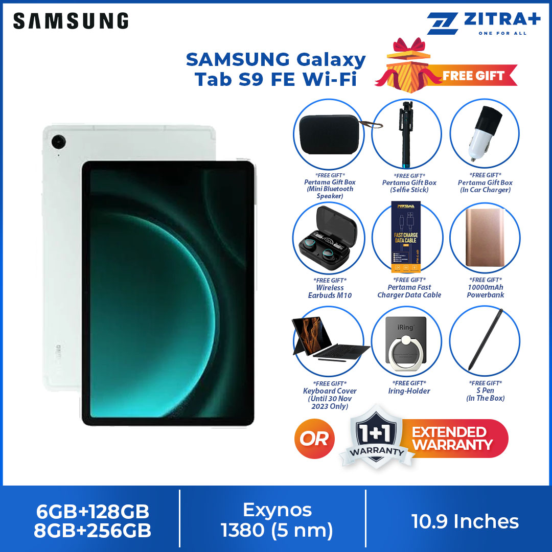 SAMSUNG Galaxy Tab S9 FE Wi-Fi | 6GB+128GB/8GB+256GB | 10.9" Display | 8000mAh Battery | 8MP Main Camera | One UI 5.1 | Tablet with 1 Year Warranty