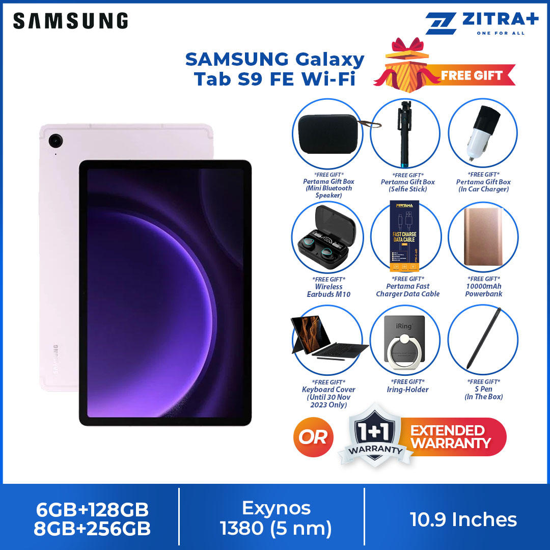 SAMSUNG Galaxy Tab S9 FE Wi-Fi | 6GB+128GB/8GB+256GB | 10.9" Display | 8000mAh Battery | 8MP Main Camera | One UI 5.1 | Tablet with 1 Year Warranty