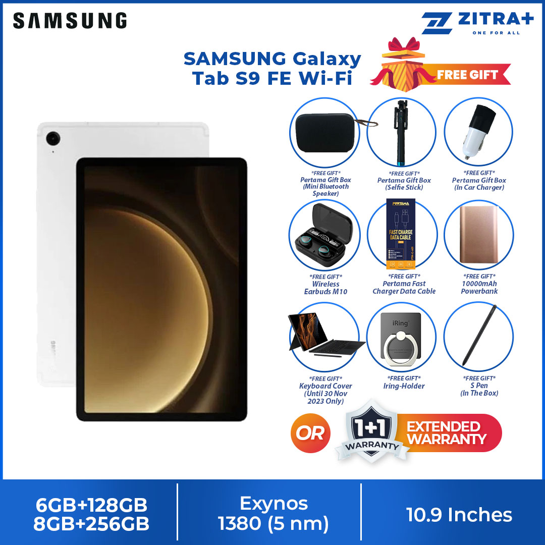 SAMSUNG Galaxy Tab S9 FE Wi-Fi | 6GB+128GB/8GB+256GB | 10.9" Display | 8000mAh Battery | 8MP Main Camera | One UI 5.1 | Tablet with 1 Year Warranty