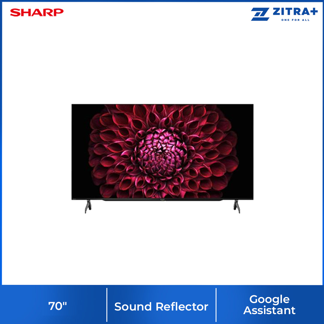 SHARP 50"/60"/65"/70" AQUOS 4K UHD Android TV | YouTube | Netflix | HDMI | USB | Auto Volume | App Store | Google Assistant | Sleep Timer | Bluetooth | Android TV with 2 Year Warranty