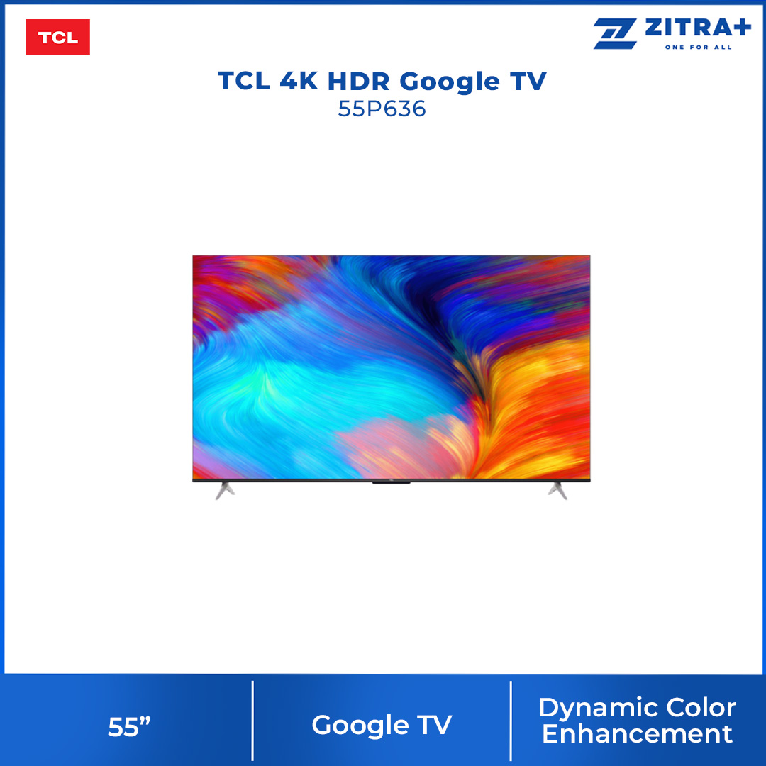 TCL 43" / 50" / 55" / 65" / 75" 4K HDR Google TV | 43P636 / 50P636 / 55P636 / 65P636 / 75P636 | Dynamic Color Enhancement | AiPQ Engine Gen2 | Immersive Dolby Audio | Google TV with 2 Year Warranty