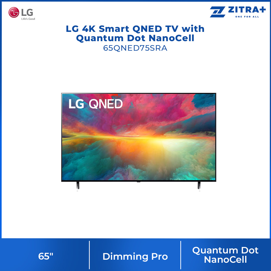 LG 4K 55"/65"/75" Smart QNED TV with Quantum Dot NanoCell QNED75 | 55QNED75SRA/65QNED75SRA / 75QNED75SRA | ThinQ AI | Smart TV with 2 Year Warranty