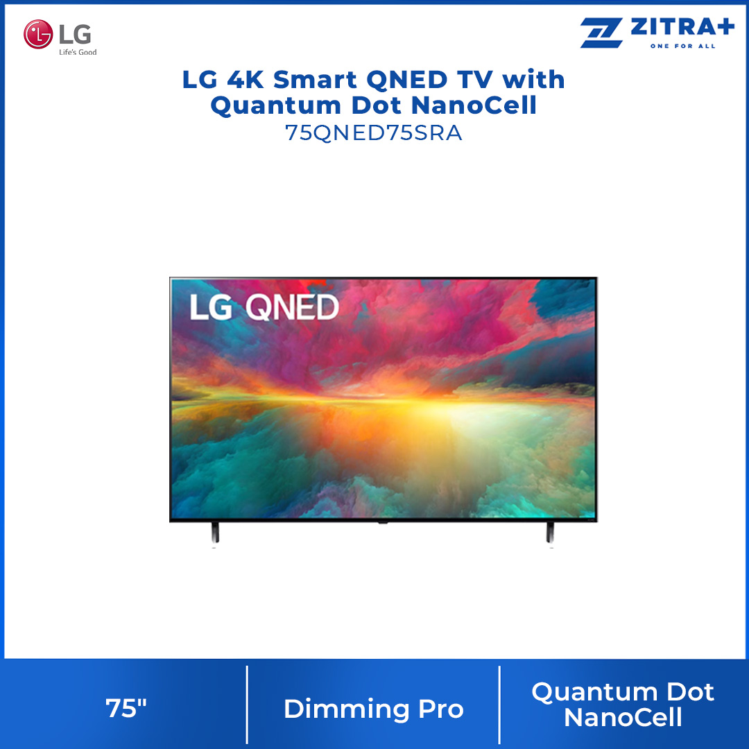 LG 4K 55"/65"/75" Smart QNED TV with Quantum Dot NanoCell QNED75 | 55QNED75SRA/65QNED75SRA / 75QNED75SRA | ThinQ AI | Smart TV with 2 Year Warranty