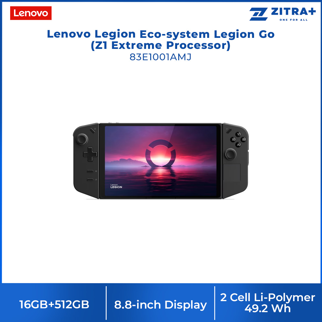 Lenovo 16GB+512GB Legion Eco-system Legion Go 8APU1 | Z1 Extreme Processor / Z1 Processor |  83E1001AMJ / 83E1001BMJ | 8.8-Inch | Windows® 11 Home | 49.2 Wh | Console with 3 Year Warranty
