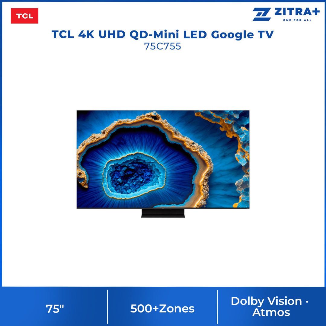 TCL 55" / 65" /75" / 85" / 98" 4K UHD QD-Mini LED Google TV | 55C755 / 65C755 / 75C755 / 85C755 / 98C755 | Full Array Local Dimming | IMAX Enhanced | Google TV with 2 Year Warranty