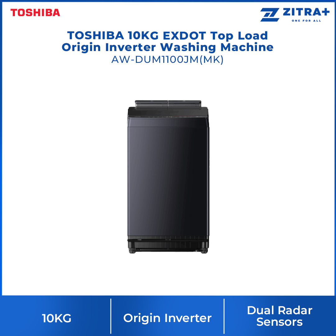 TOSHIBA 10KG / 12KG EXDOT Top Load Origin Inverter Washing Machine | AW-DUM1100JM(MK) / AW-DUM1300KM(MK) |  Ultra Fine Bubble | Magic Filter Pro | Tub Clean | Washing Machine with 2 Year Warranty