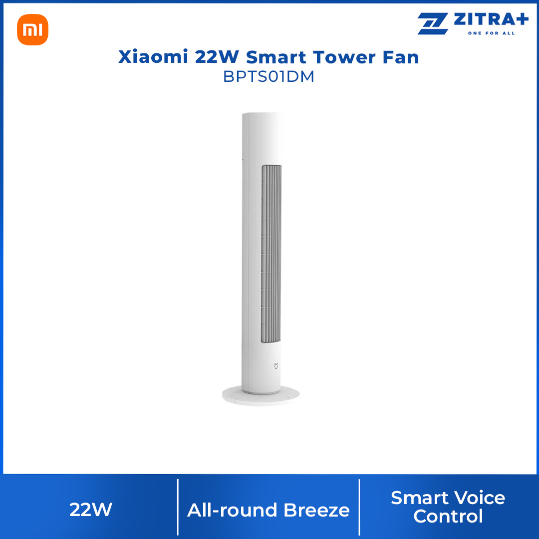 Xiaomi 22W Smart Tower Fan BPTS01DM | Variable Frequency DC Fan | Adjustable Ultra-Wide Angle |  Smart Voice Control | Tower Fan with 1 Year Warranty