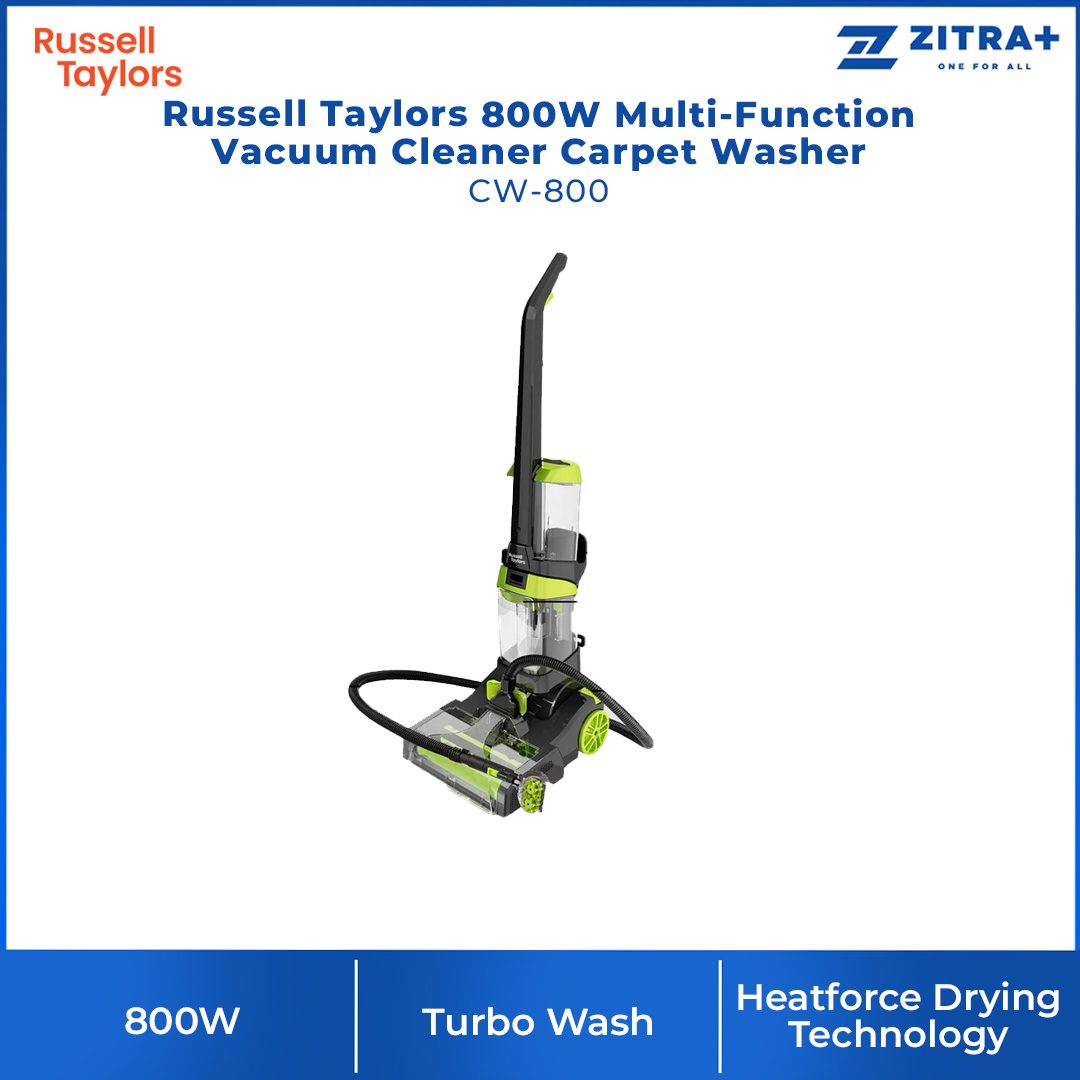 Russell Taylors 800W Multi-Function Vacuum Cleaner Carpet Washer CW-800 | Powerful DC Motor | Dust Canister 500ml |  2200mAh Battery | Vacuum with 2 Year Warranty