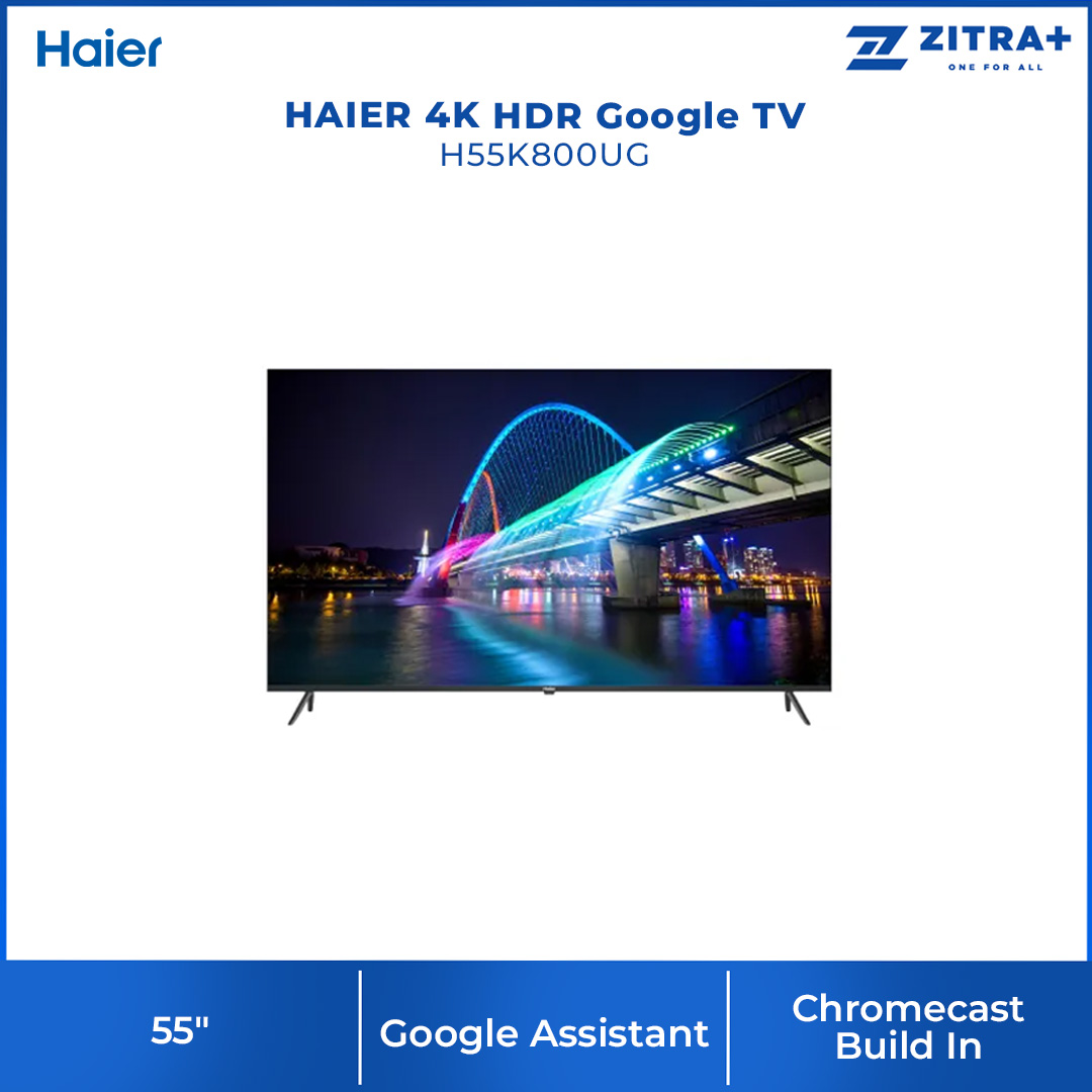 HAIER 50" /55" / 65" 4K HDR Google TV | H50K800UG / H55K800UG / H65K800UG | Awesome Vision | Natural Audio | One Touch | Google TV with 2 Year Warranty