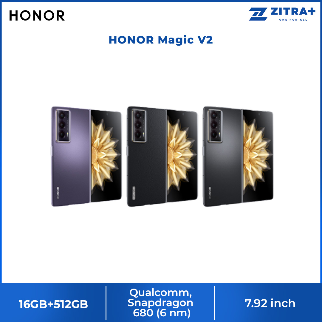 HONOR Magic V2 | 16GB+512GB | Ultra Wide Camera | Foldable OLED up to 120 Hz | 66W Super Charge | Snapdragon 8 Gen 2  5G Processor | Smartphone with 1 Year Warranty
