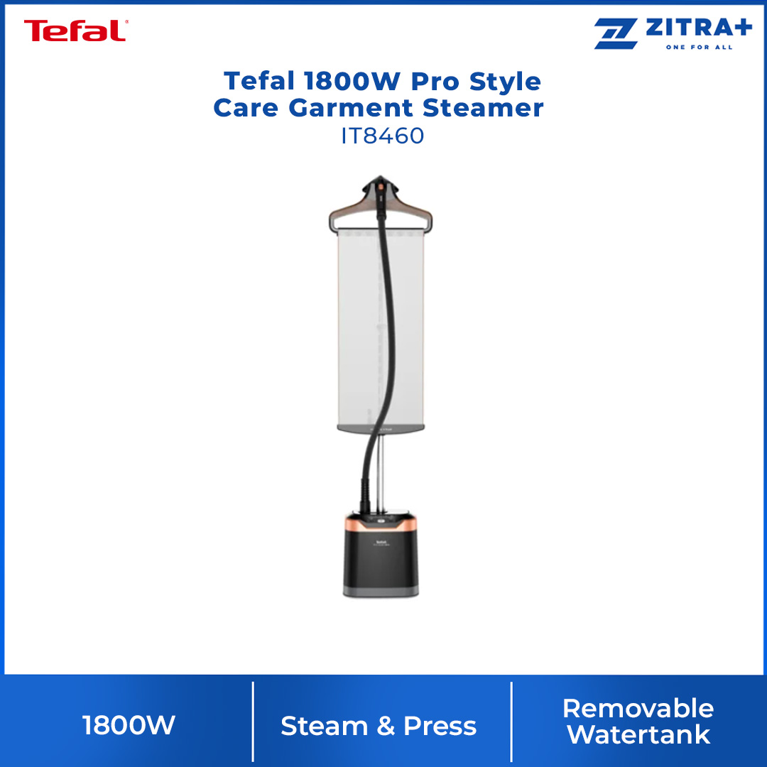 Tefal 1800W Pro Style Care Garment Steamer IT8460 | Auto-Off | Removable Water Tank | Sanitize | 45 Second Heat Time | Garment Steamer with 2 Year Warranty