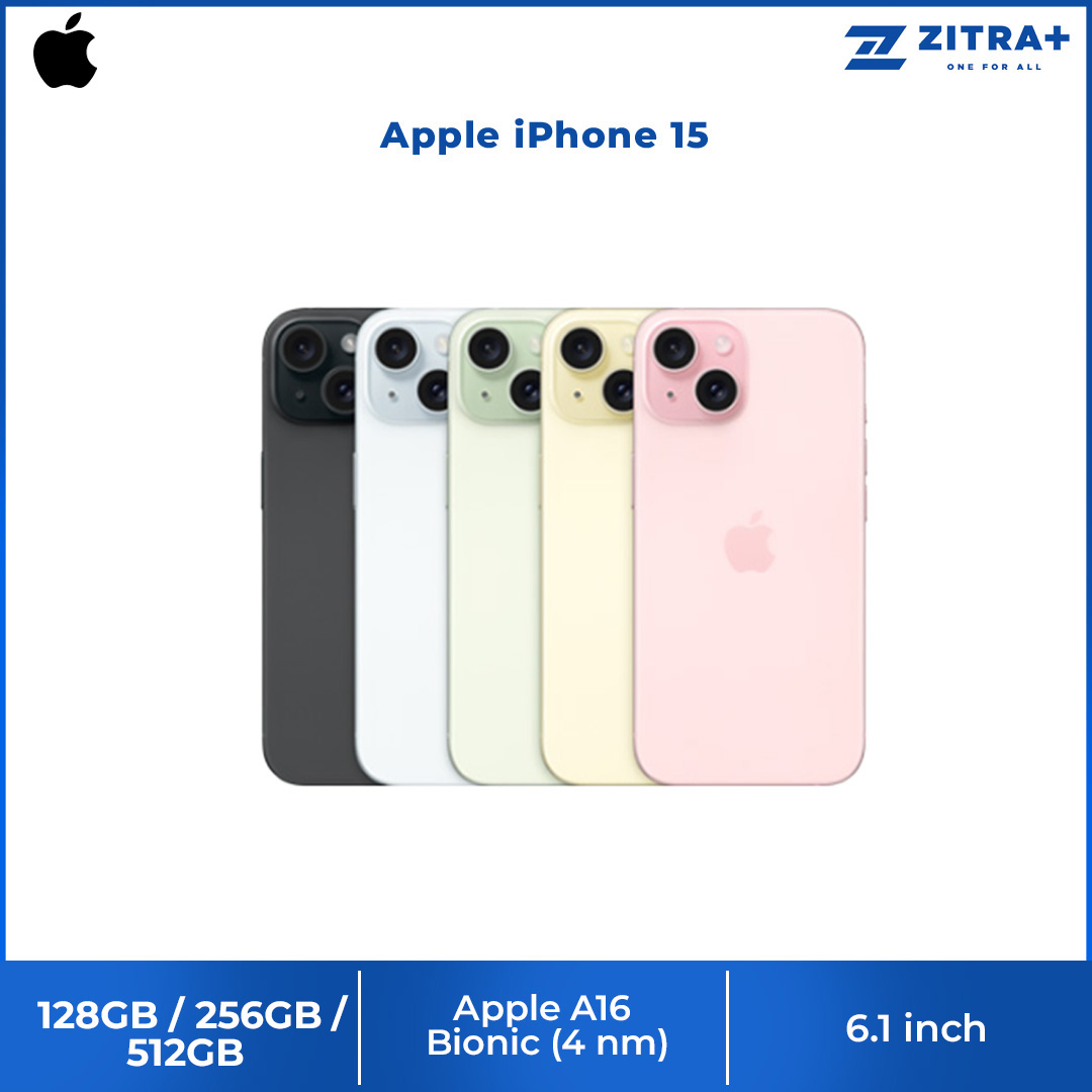 (Pre-Order Start 22.09.2023) Apple iPhone 15 | 6.1" Super Retina XDR OLED Display | 48MP Main Camera | A16 Bionic Chip | USB-Compatible | Crash Detection | Smartphone with 1 Year Warranty