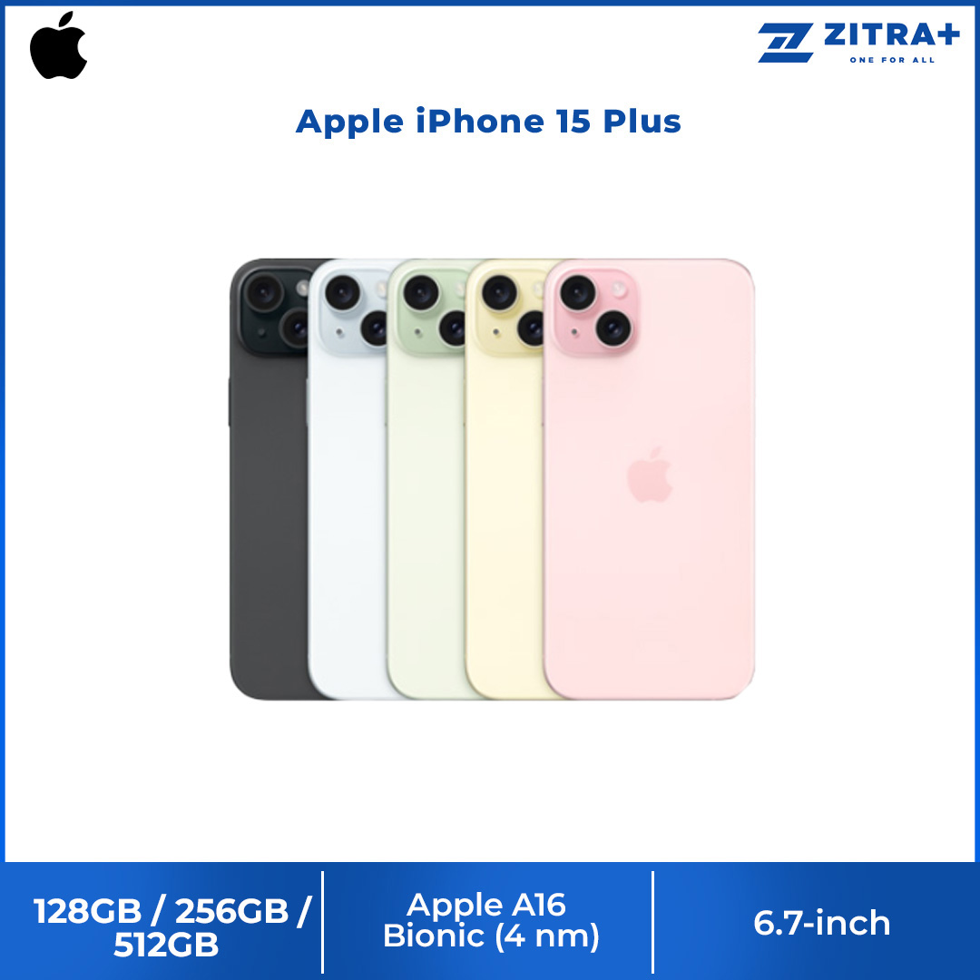 (Pre-Order Start 22.09.2023)  Apple iPhone 15 Plus | 6.7" Super Retina XDR OLED Display | 48MP Main Camera | A16 Bionic Chip | USB-Compatible | Crash Detection | Smartphone With 1 Year Warranty